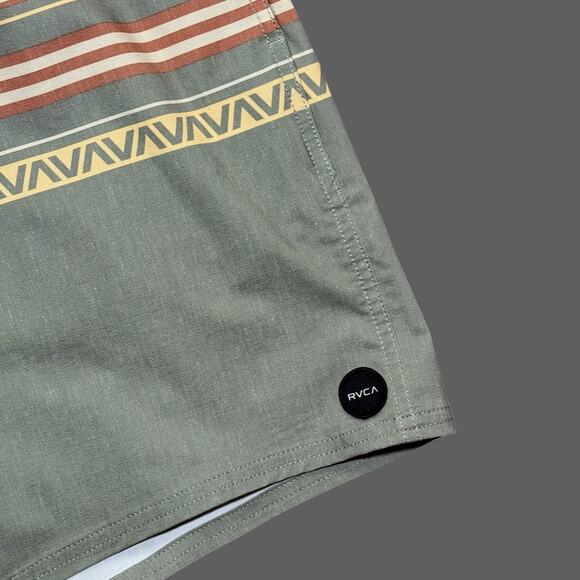 RVCA Men's 17" Boardshort Atlas Elastic Size L NWT Aloe Green Color - Picture 2 of 8